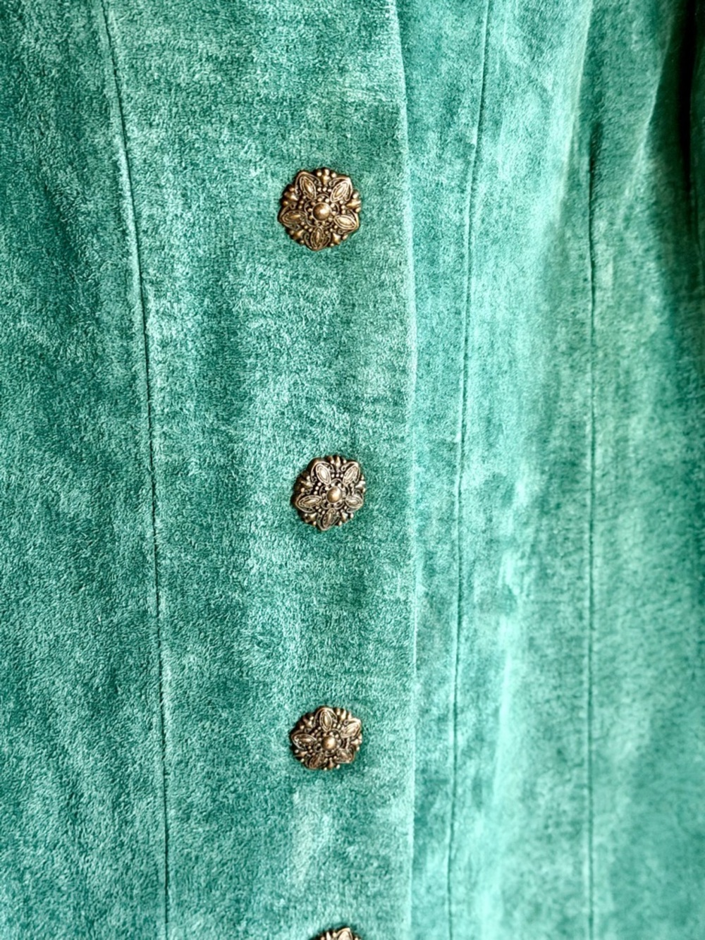 Green Suede Vintage Western Jacket - Picture 3 of 9
